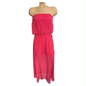 Chic Strapless Pink Dress Size XS